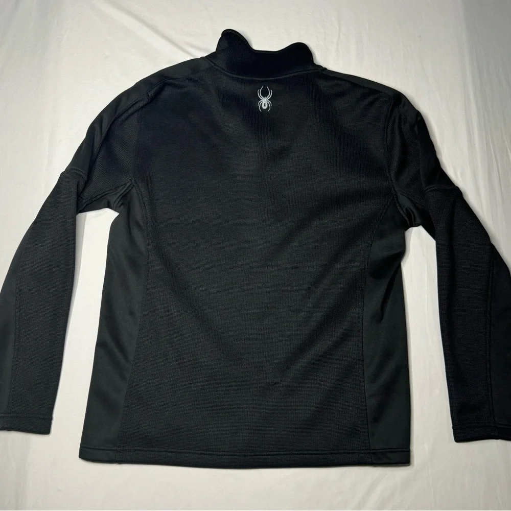 Spyder Ski Snowboard Outdoors 1/4 Zip Fleece Mens‎ Large Black Pullover